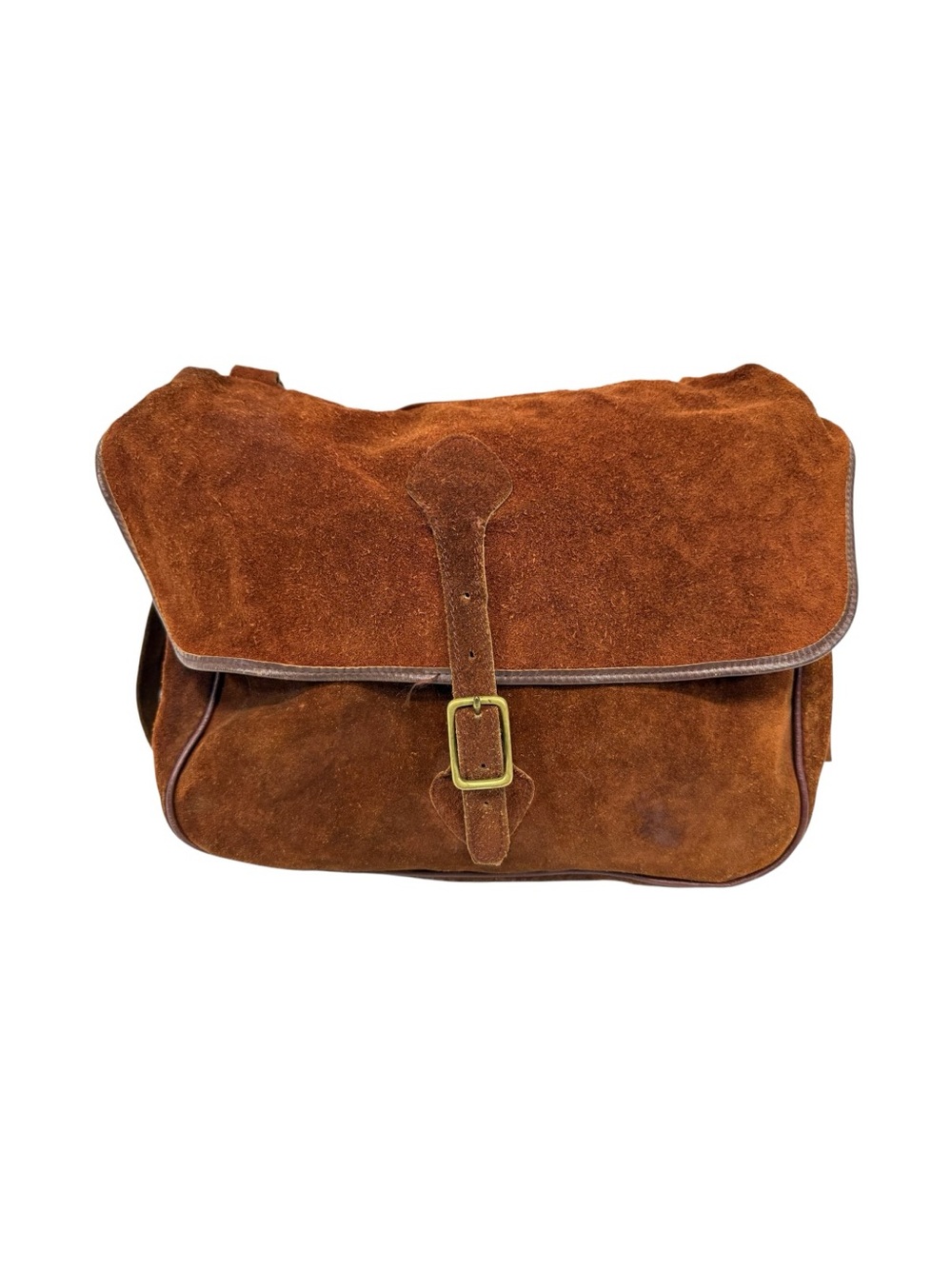 Vintage L.L. Bean Leather Suede Messenger Bag Brown Crossbody Satchel Unisex